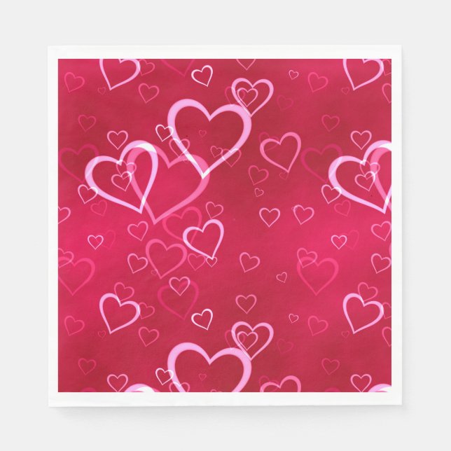 Valentine Hearts Paper Napkins (Front)