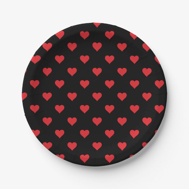 Valentine Hearts Paper Plates (Front)