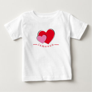 Valentine Hearts Personalized Baby T-Shirt