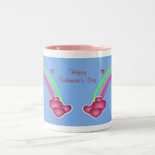 Valentine Hearts Rainbow Mug