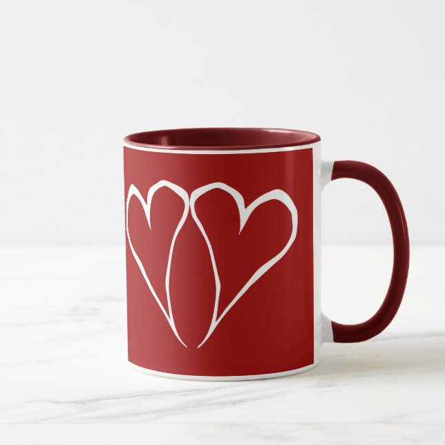 Valentine Hearts Red Mug (Right)