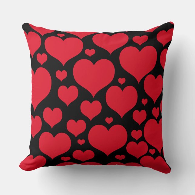 Valentine Hearts Throw Pillow (Front)