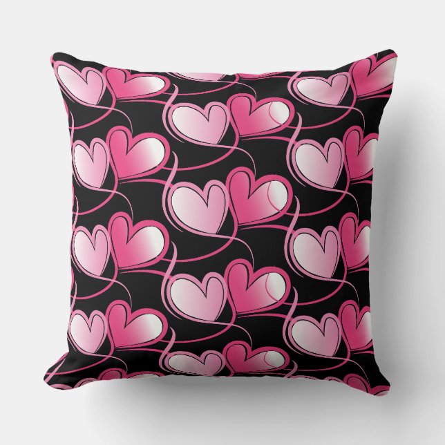 Valentine Hearts Throw Pillow (Front)
