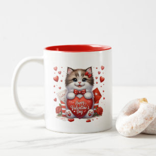 Valentine Hearts  Two-Tone Coffee Mug