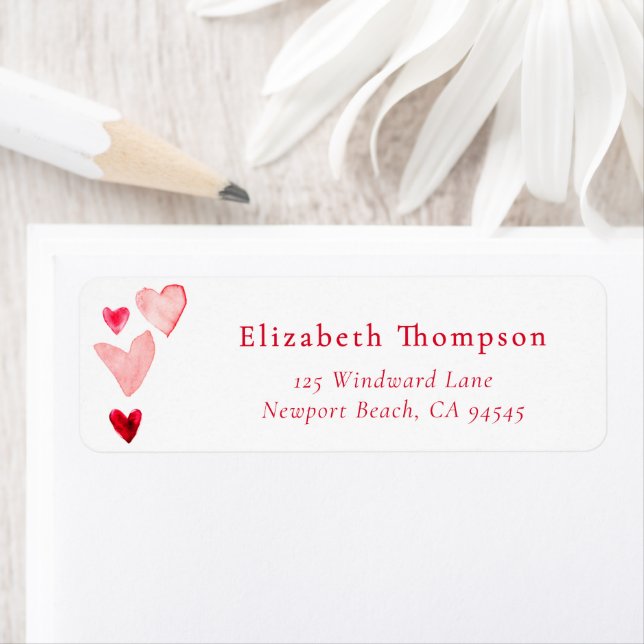 Valentine Hearts Whimsical Art Watercolor (En situation)