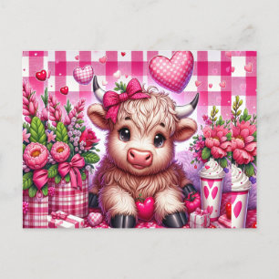 Valentine Highland Cow Postcard