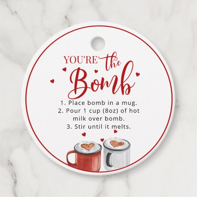 Valentine Hot chocolate bomb tag (Front)