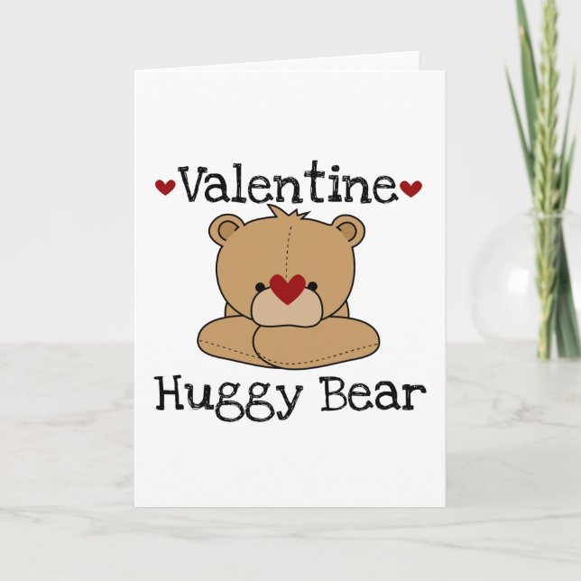 Valentine Huggy Bear Greeting Card (Front)
