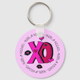 Valentine Hugs and Kisses Keychain