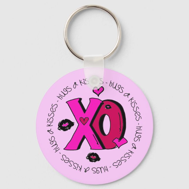 Valentine Hugs and Kisses Keychain (Front)