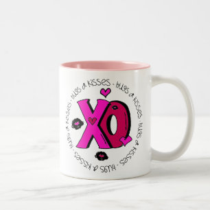 Valentine Hugs and Kisses Two-Tone Coffee Mug