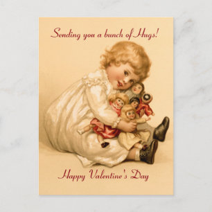 Valentine Hugs Holiday Postcard