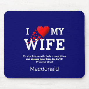 Valentine I LOVE MY WIFE Mouse Pad