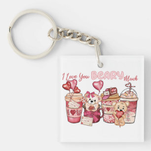 Valentine I Love You Beary Much Keychain