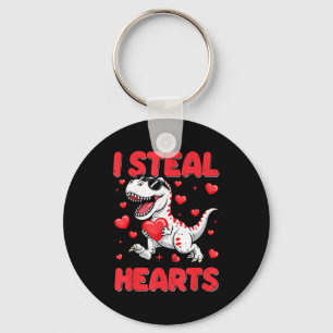 Valentine I Steal Hearts Trex Dino Toddler Kids Ba Keychain