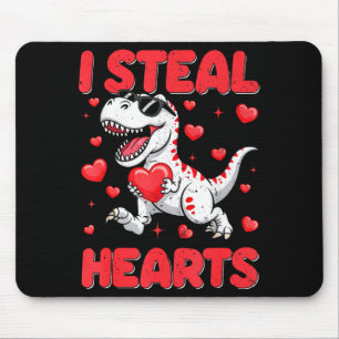 Valentine I Steal Hearts Trex Dino Toddler Kids Ba Mouse Pad