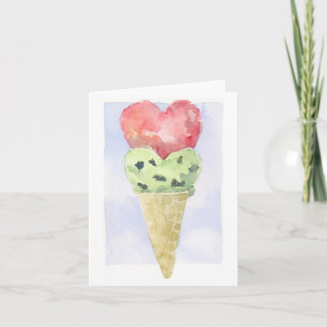 Valentine Ice Cream - Note Card (Front)