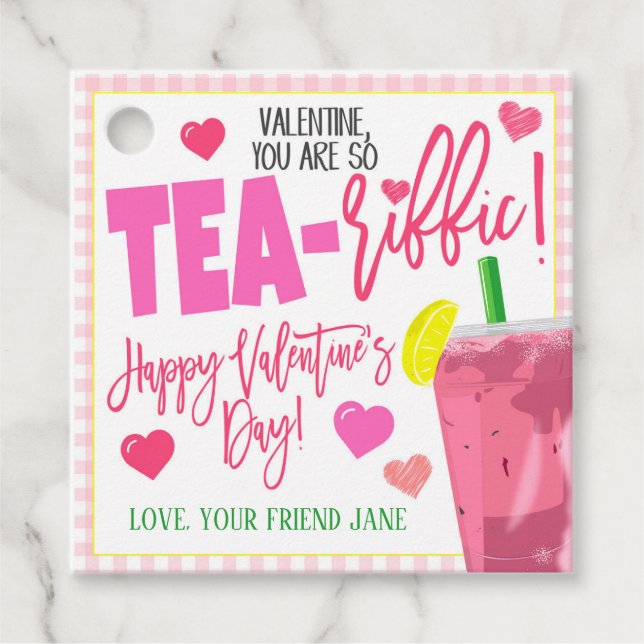 Valentine Iced Tea Gift Tags (Front)