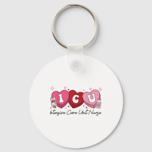 Valentine Icu Nurse Retro Intensive Care Unit Nurs Keychain