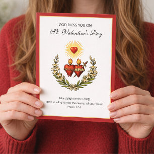 Valentine Jesus Catholic Religious Sacred Heart Holiday Card