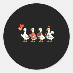 Valentine Just A Love Goose Funny Goose Hearts For Classic Round Sticker
