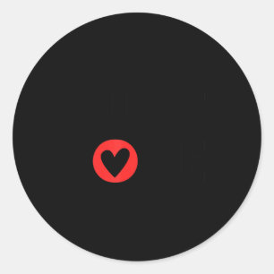 Valentine Just Love Black And Red Classic Round Sticker