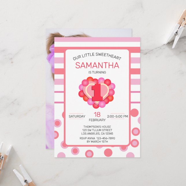 Valentine Kids Birthday w/ Photo template (Front/Back In Situ)