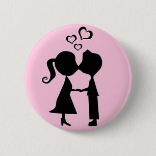 VALENTINE KISS 2 INCH ROUND BUTTON