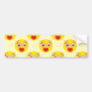 Valentine kiss Emoji Bumper Sticker