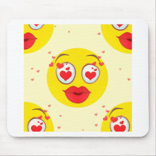 Valentine kiss Emoji Mouse Pad