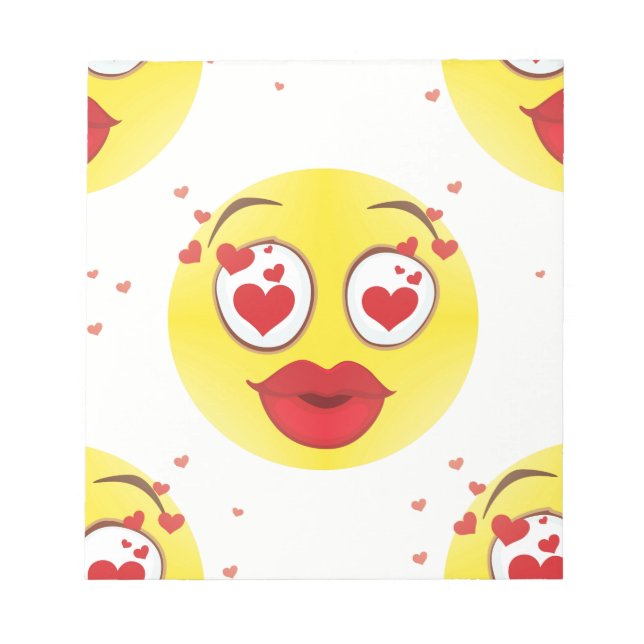 Valentine kiss Emoji Notepad (Front)