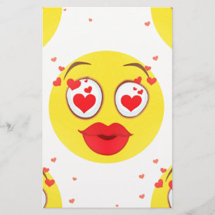 Valentine kiss Emoji Stationery