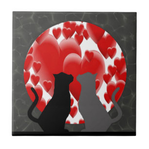 Valentine Kitties Tile