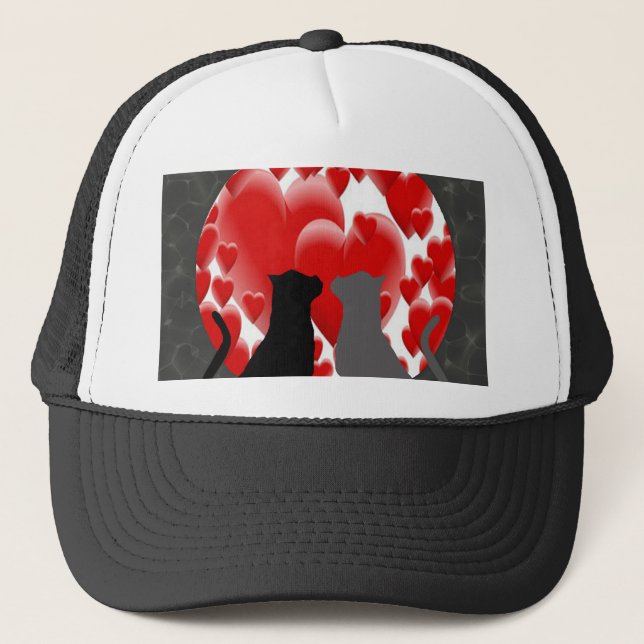 Valentine Kitties Trucker Hat (Front)