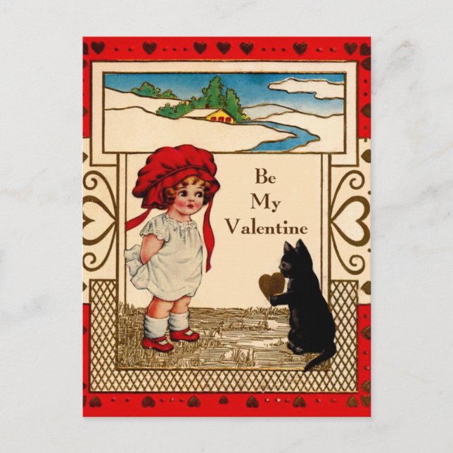 Valentine Kitty Holiday Postcard (Front)