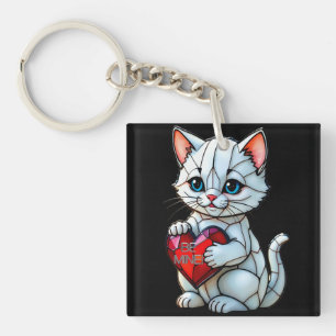 Valentine Kitty Keychain