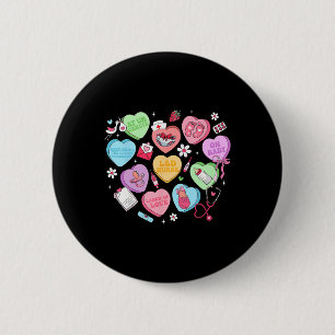 Valentine Labor And Delivery Nurse Heart Girl Wome 2 Inch Round Button