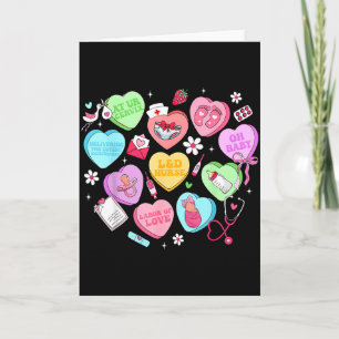 Valentine Labor And Delivery Nurse Heart Girl Wome Card