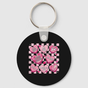 Valentine Labor Delivery Nurse Pink Hearts Landd N Keychain