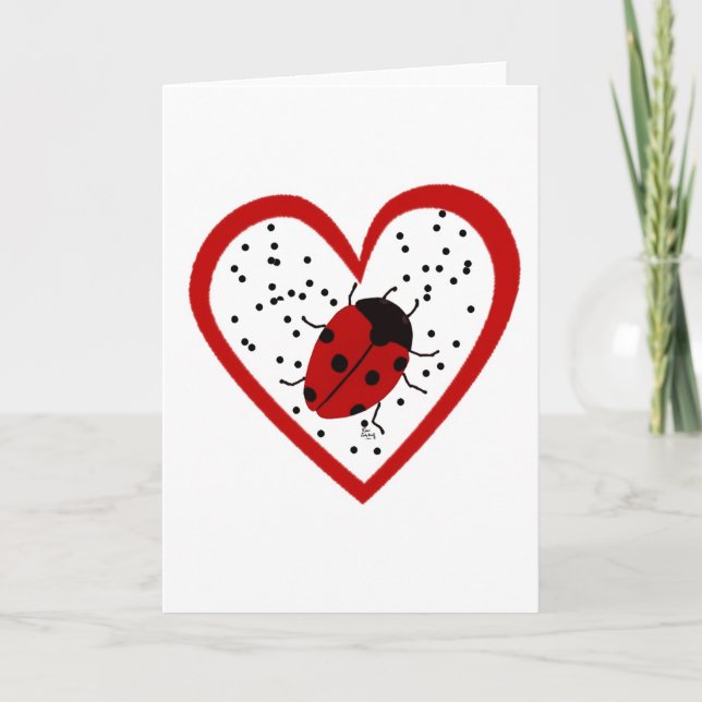 Valentine Ladybug Holiday Card (Front)
