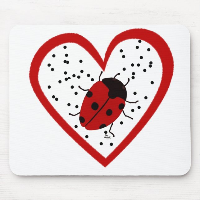 Valentine Ladybug Mouse Pad (Front)