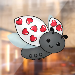 Valentine Ladybug Window Cling