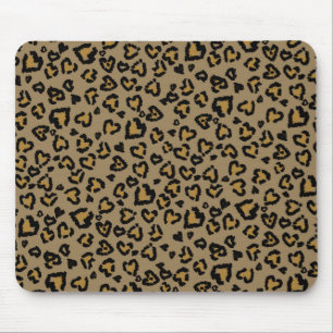 Valentine Leopard Pattern in Natural Colours Mouse Pad