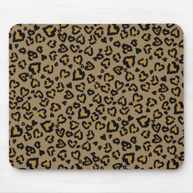 Valentine Leopard Pattern in Natural Colours Mouse Pad (Front)