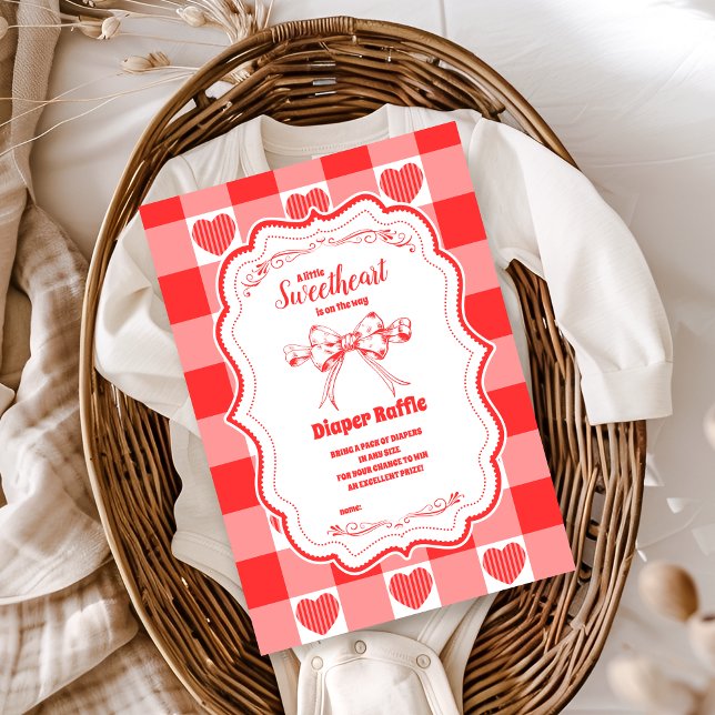 Valentine Little Sweetheart Girl Diapper Raffle  Enclosure Card (Creator Uploaded)
