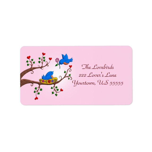 Valentine Love Birds Label (Front)