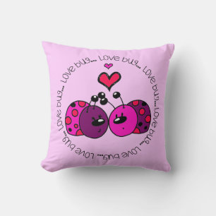 Valentine Love Bug Throw Pillow