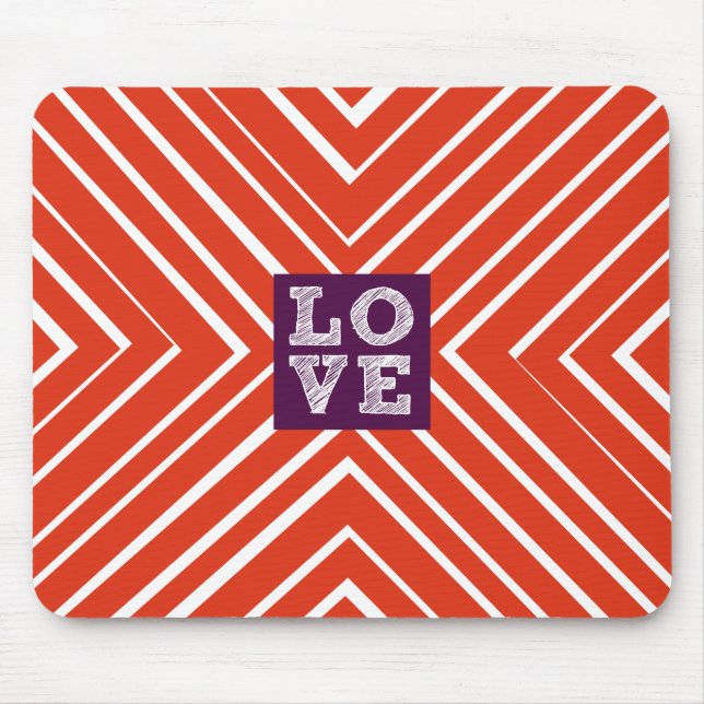 Valentine LOVE Bullseye Mouse Pad (Front)