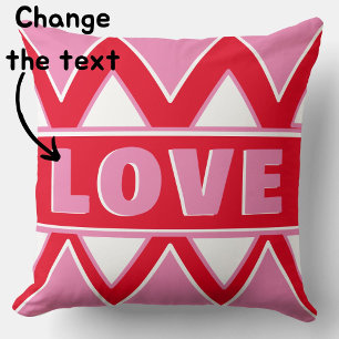 Valentine, love cushion, red and pink throw pillow