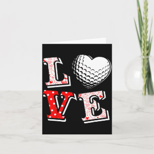 Valentine Love Golf Heart Valentine Day Women Men  Card